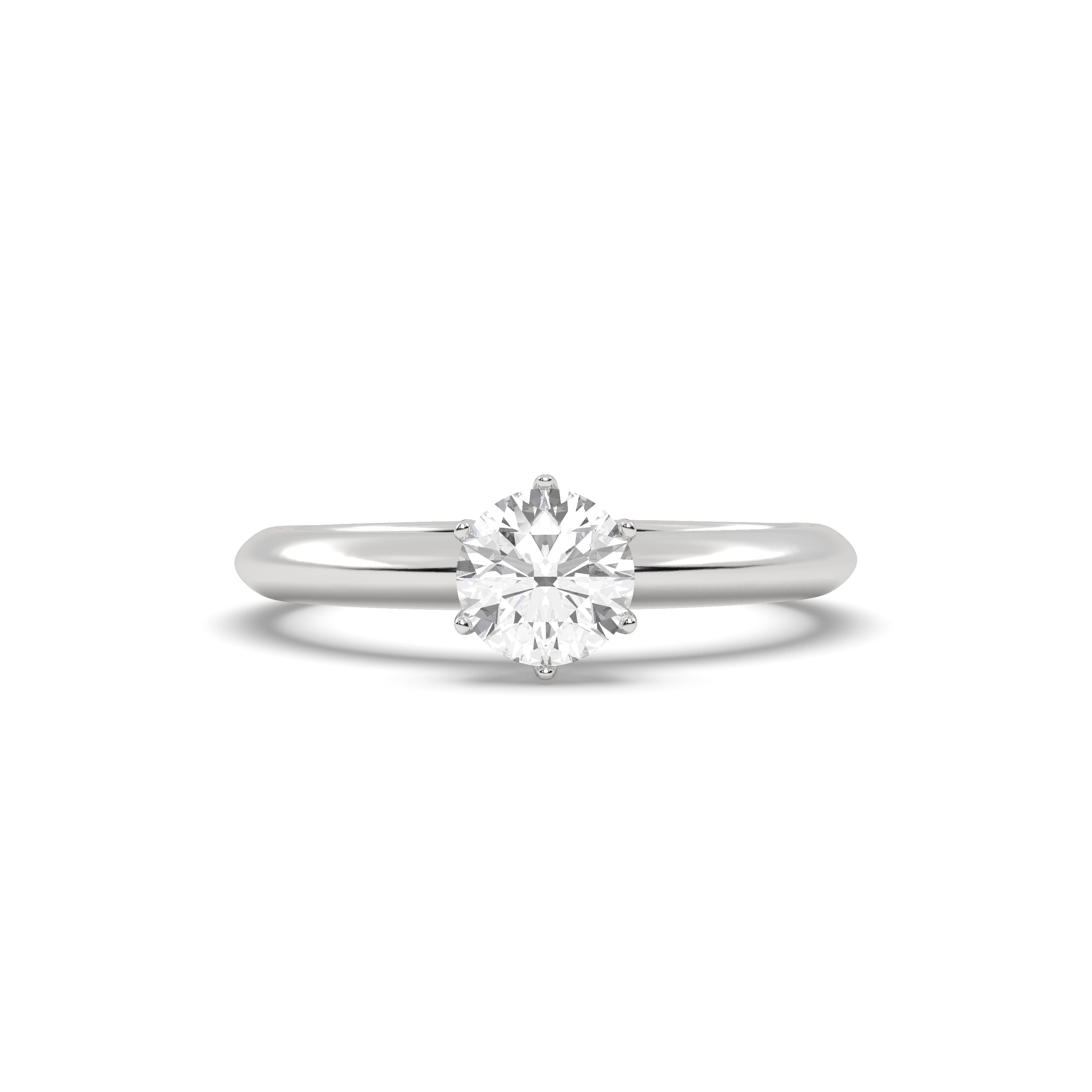 White gold Studded 0.61 Carat Lab Grown Diamond Ring-F Color VS1 Clarity.